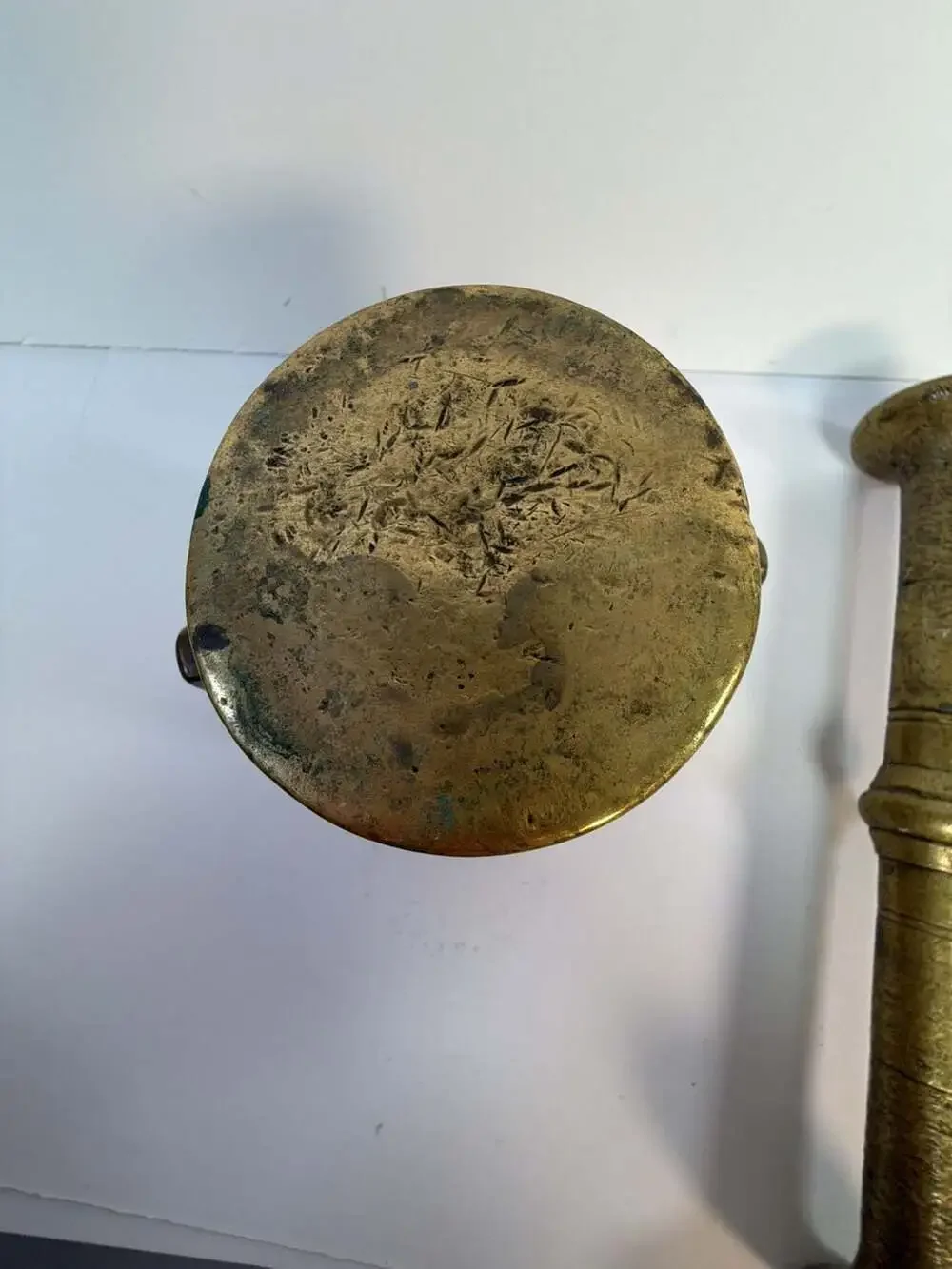 Vintage Solid Brass‎ Mortar and Pestle Set 4.7 lbs